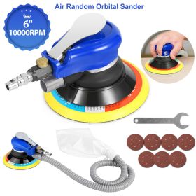 6" Air Random Orbital Sander Pneumatic Palm Sander 10000RPM w/7 Sandpapers