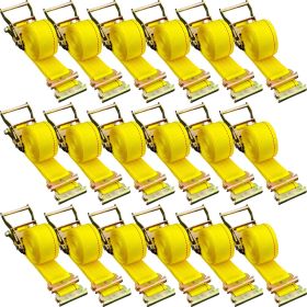 VEVOR E Track Ratchet Strap, 18PCS 2" x 15' E-Track Straps 4400 LBS Breaking Strength, with Polyester Webbing & Spring Fitting & Ratchets