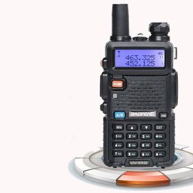 Baofeng Uv-5R Three Segment Walkie Talkie Vhf 220-226Mhz Uhf Frequency Dual Antenna Walkie Talkie Civil Handpiece (Option: Black-US)