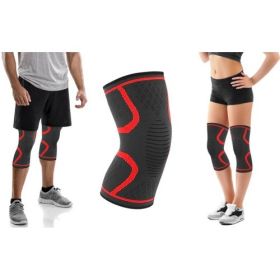 2-Pack Knee Compression Sleeve Support (Color: Red, size: L)