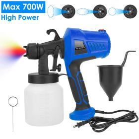 700W Electric Paint Sprayer Handheld HVLP Spray Painter Painting Spray Gun For Fences Brick Walls (Type: US, Color: Blue)