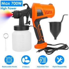 700W Electric Paint Sprayer Handheld HVLP Spray Painter Painting Spray Gun For Fences Brick Walls (Type: US, Color: Orange)