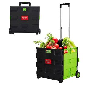 Large Folding Rolling Utility Shopping Cart, Black & Red/Green (SKU: KM2449-1-G)